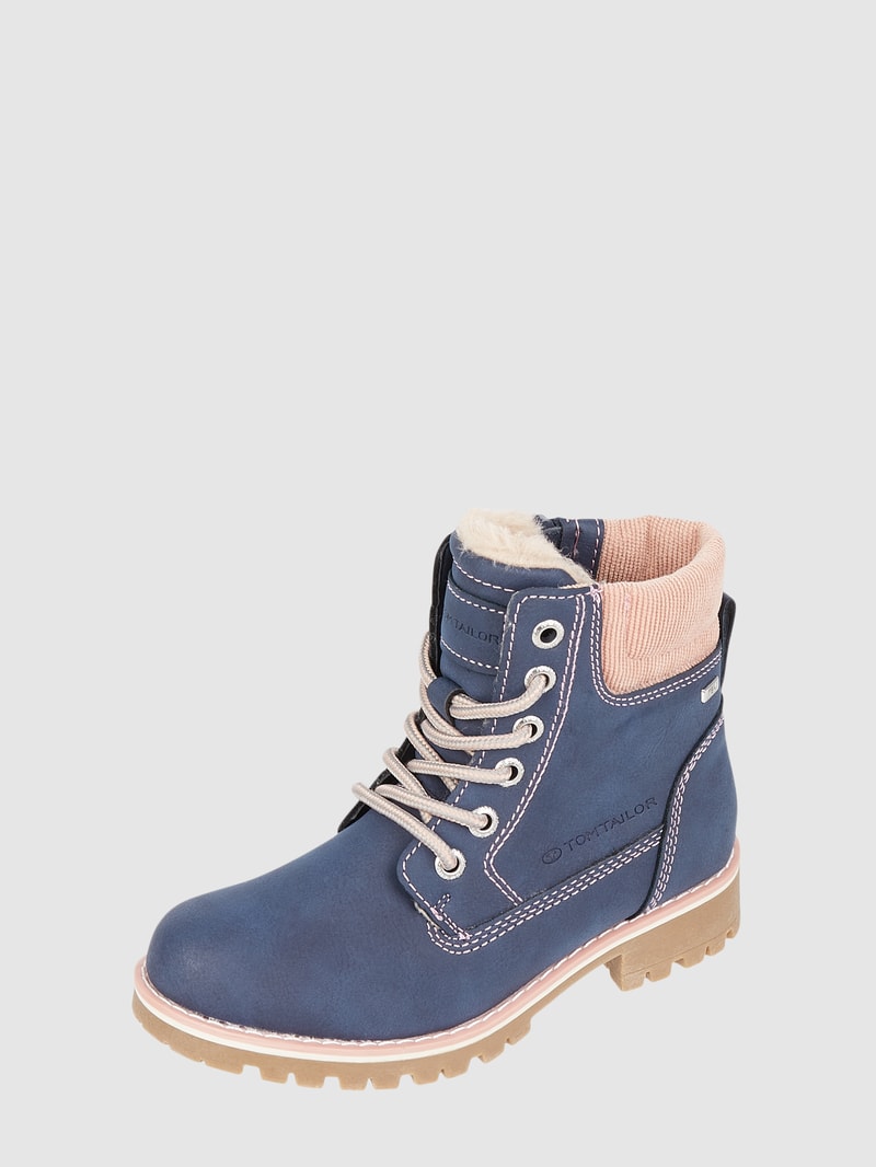 Boots in Leder-Optik in blau