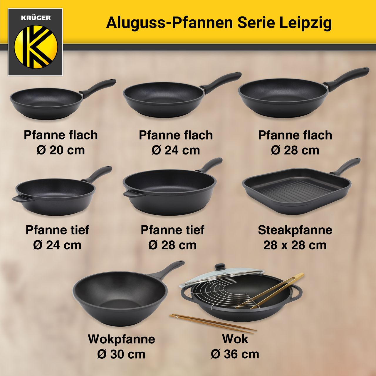 Karl Krüger Aluguss Pfanne LEIPZIG tief, 24 cm
