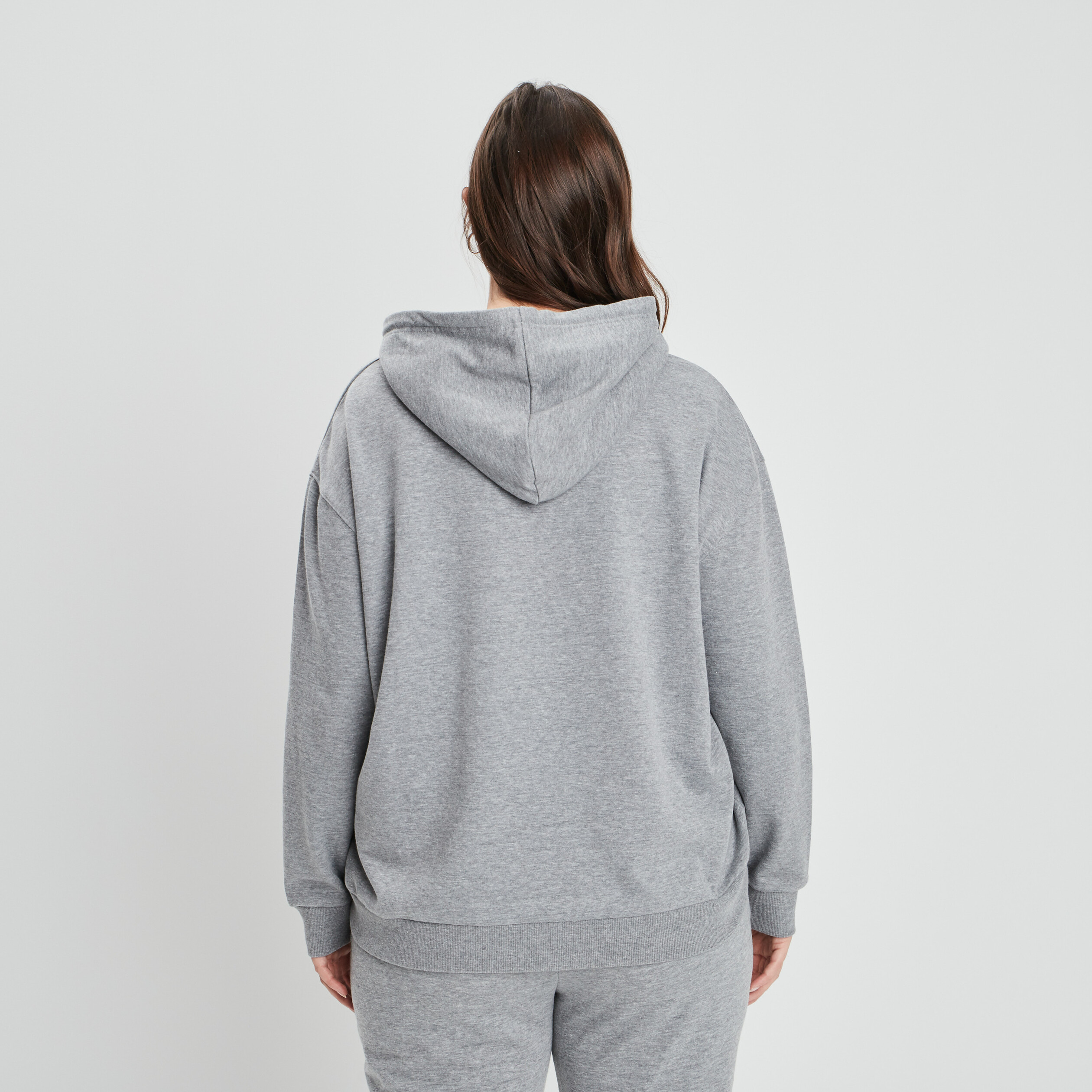 Sweat à capuche hoodie gris foncé femme grande taille | La Halle