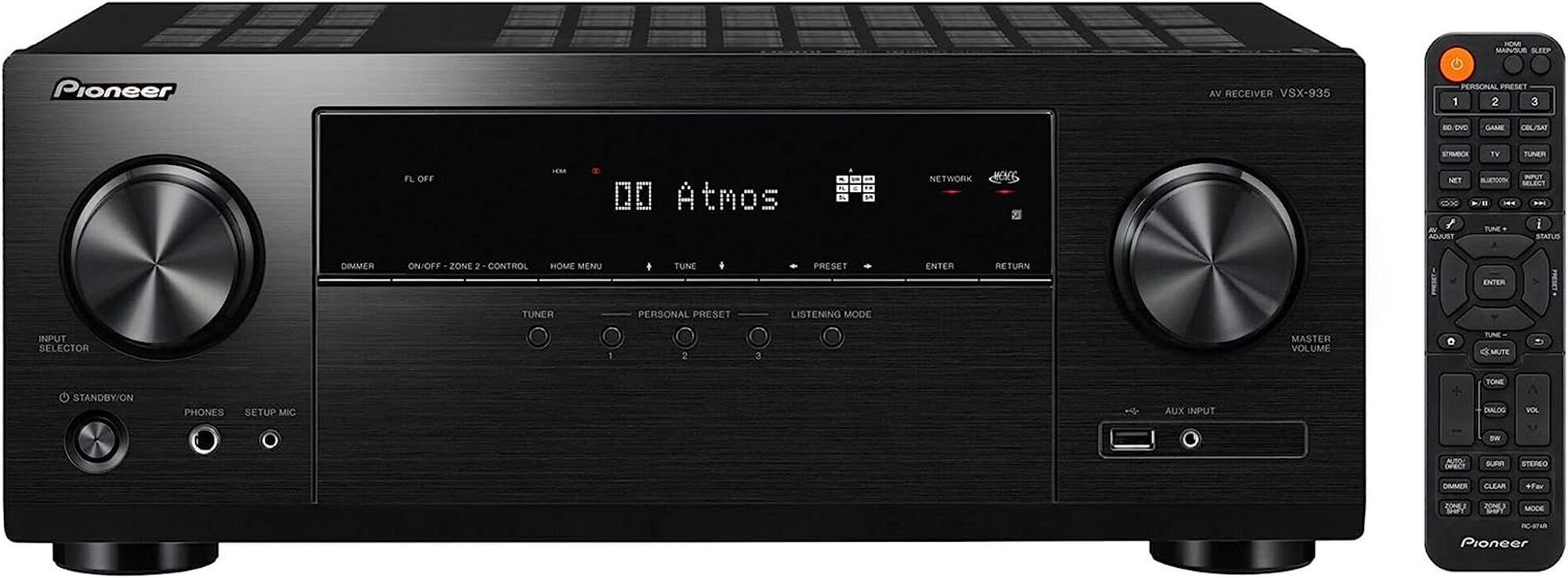 Pioneer VSX-935M2 7.2 AV Receiver 8K WiFi BT Atmos Sonos AirPlay schwarz AV-Receiver