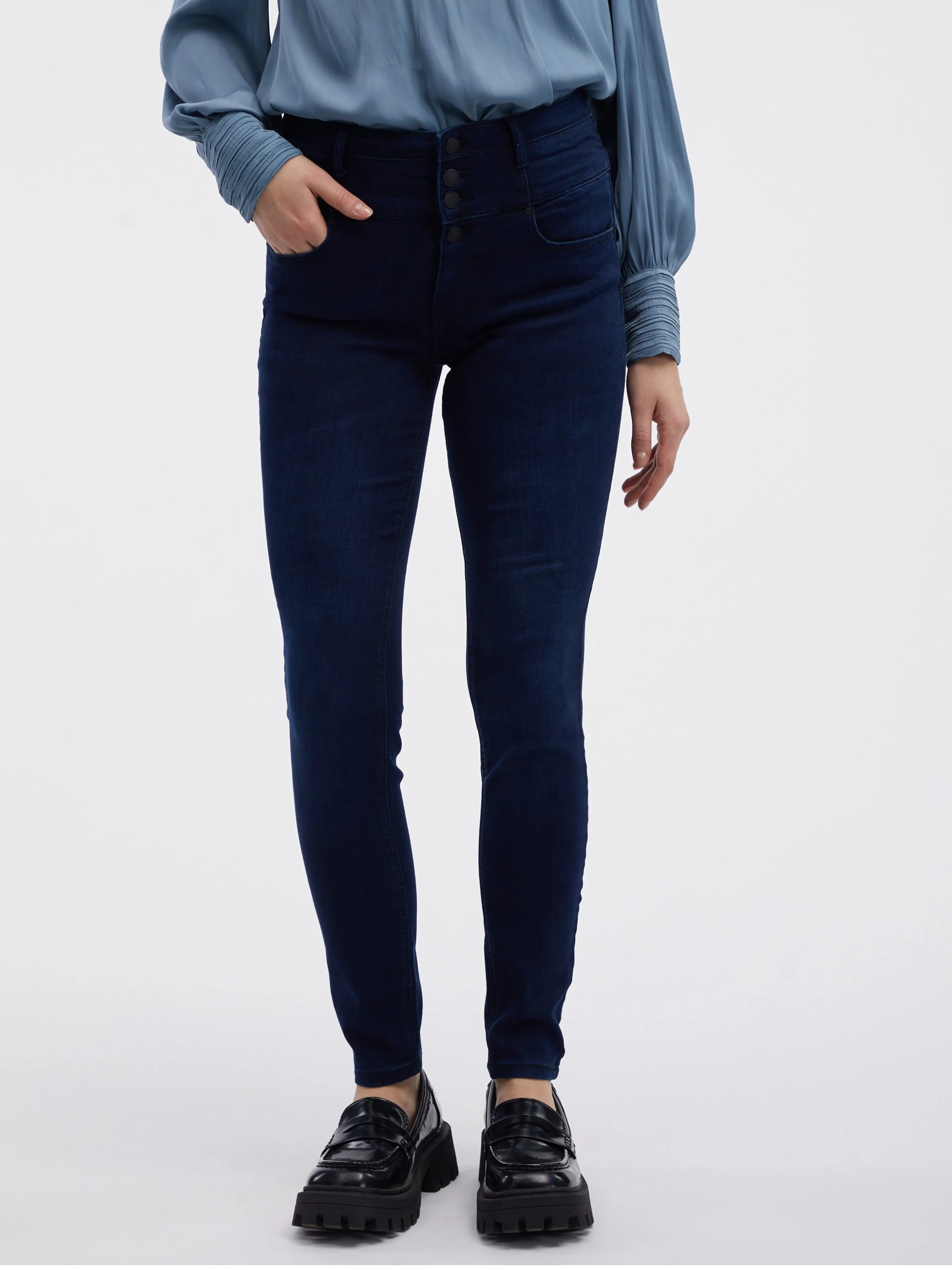 Dunkelblaue Damen Skinny Fit Jeans ORSAY