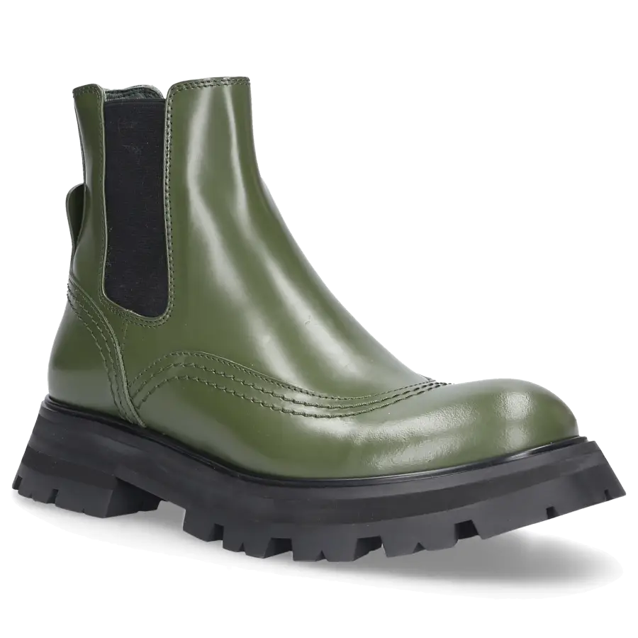 Alexander McQueen - Chelsea Boots WHZ84 Kalbsleder - grün