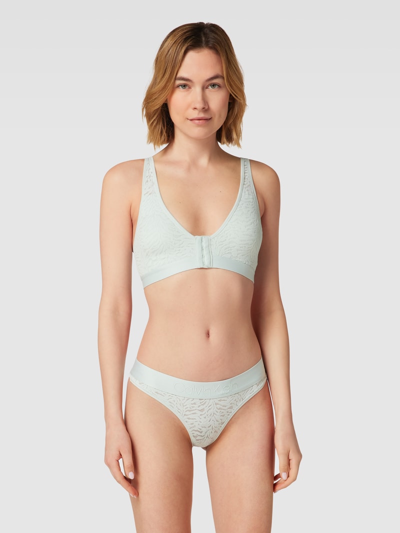 Bralette mit Spitzenbesatz Modell 'LINED' in mint
