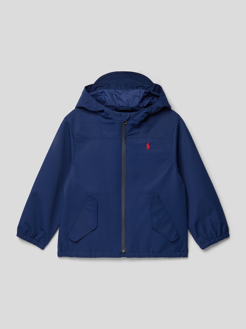 Jacke mit Label-Stitching in marineblau