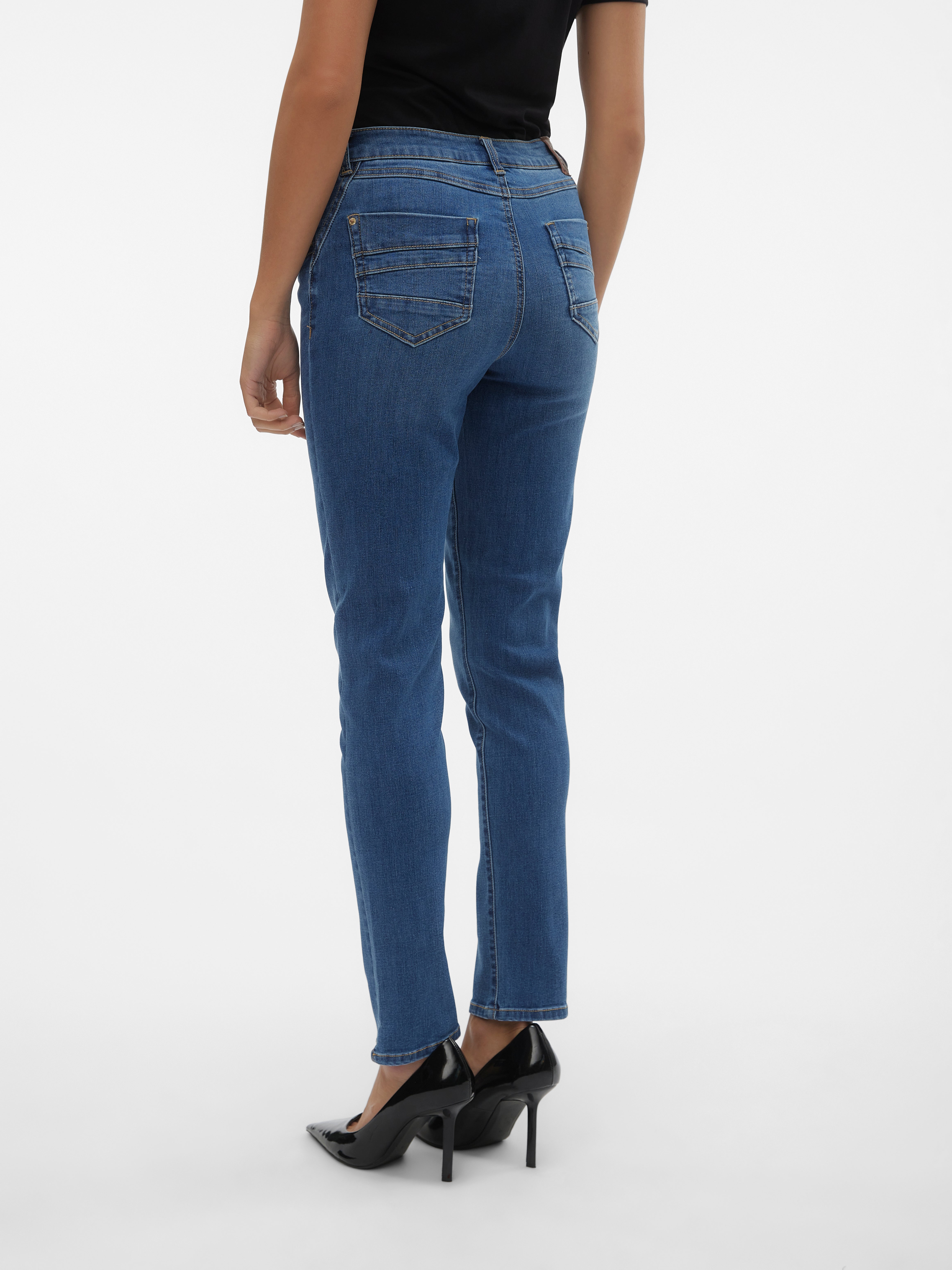 VMYOURS Mid Rise Verju00FCngt Jeans
