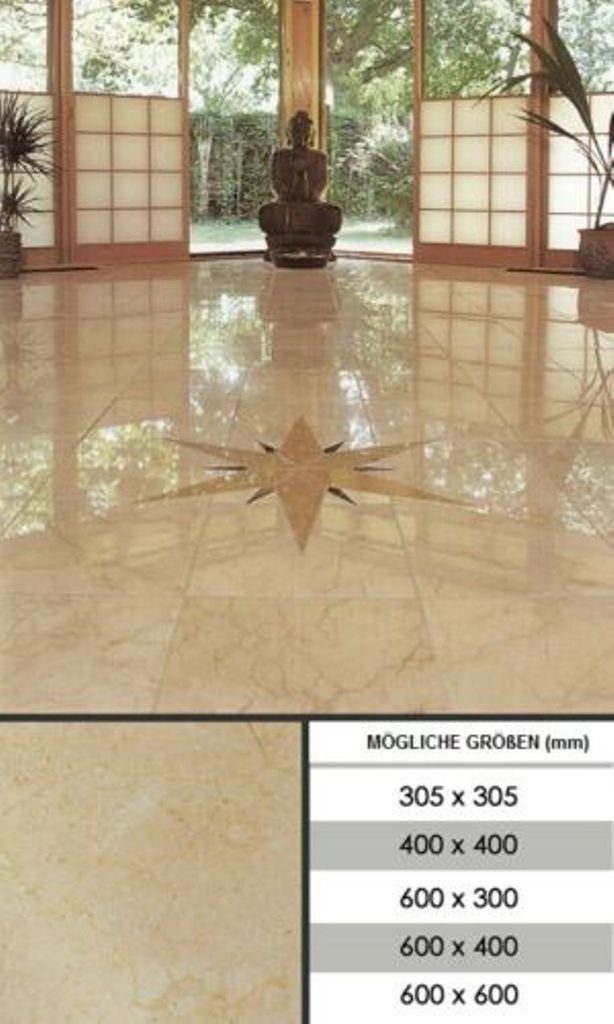 JVmoebel Bodenfliese, Beige, 60x60cm 100m²Luxus Marmor Boden Naturstein Boden Belag