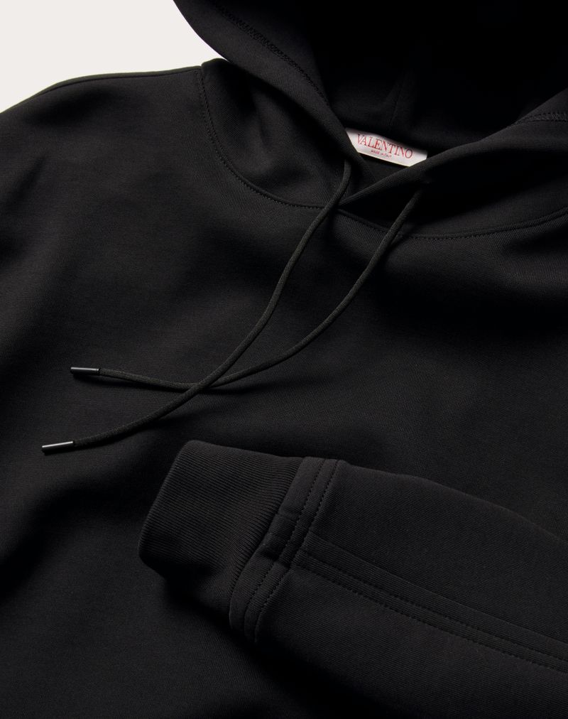 Teknisk bomuldshættetrøje med Maison Valentino Tailoring-mærke