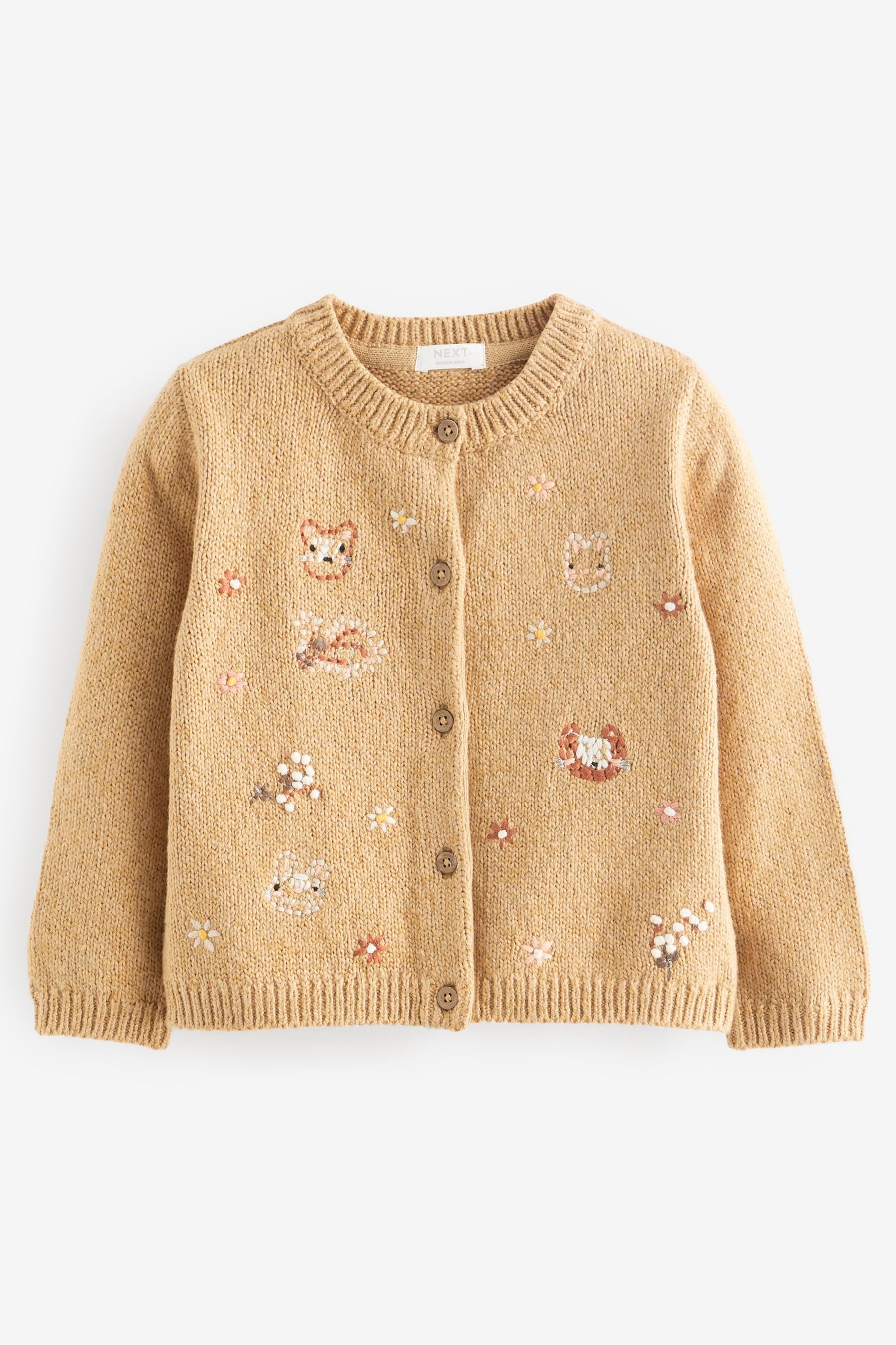 Next Strickjacke Strickjacke mit Figurenstickerei (1-tlg)