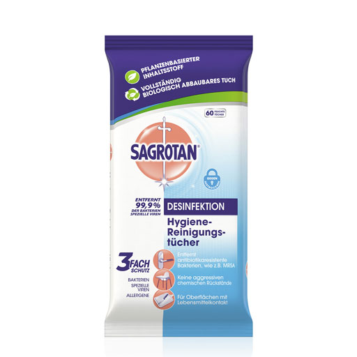 SAGROTAN Hygiene-Reinigungstücher  60 St  Tücher