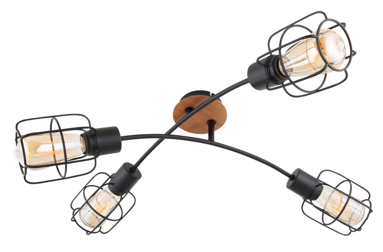 Globo Lighting - WILLA - Deckenleuchte Metall schwarz, 4x E27