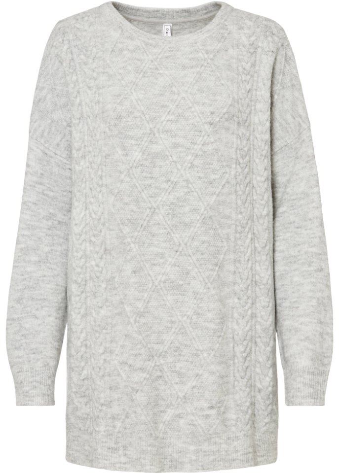 Oversize-Pullover mit Zopfmuster