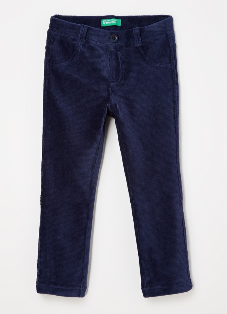 Pantaloni Benetton slim fit din catifea reiată