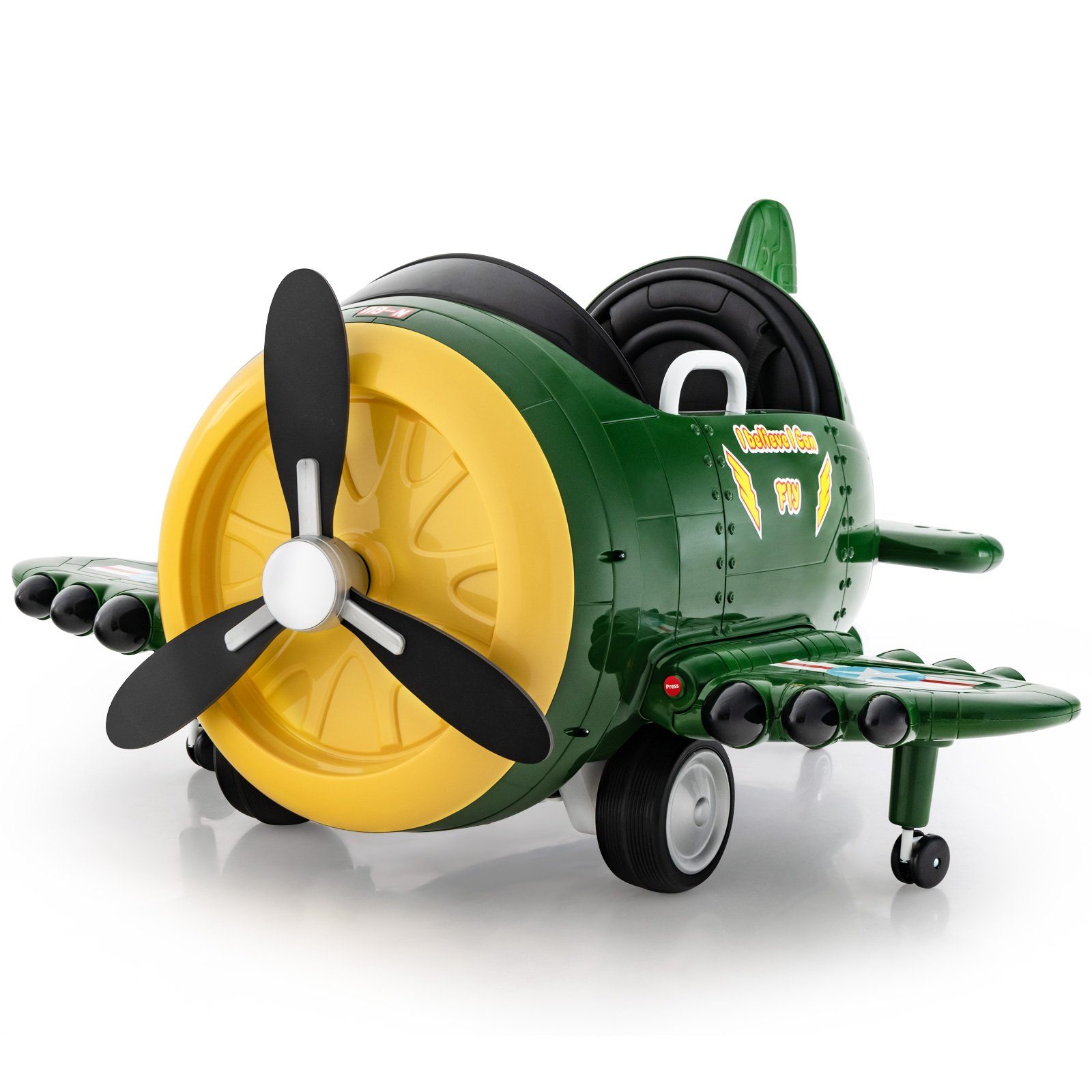 COSTWAY Electric Children's Car Electric Airplane with Propeller Airplane Toy