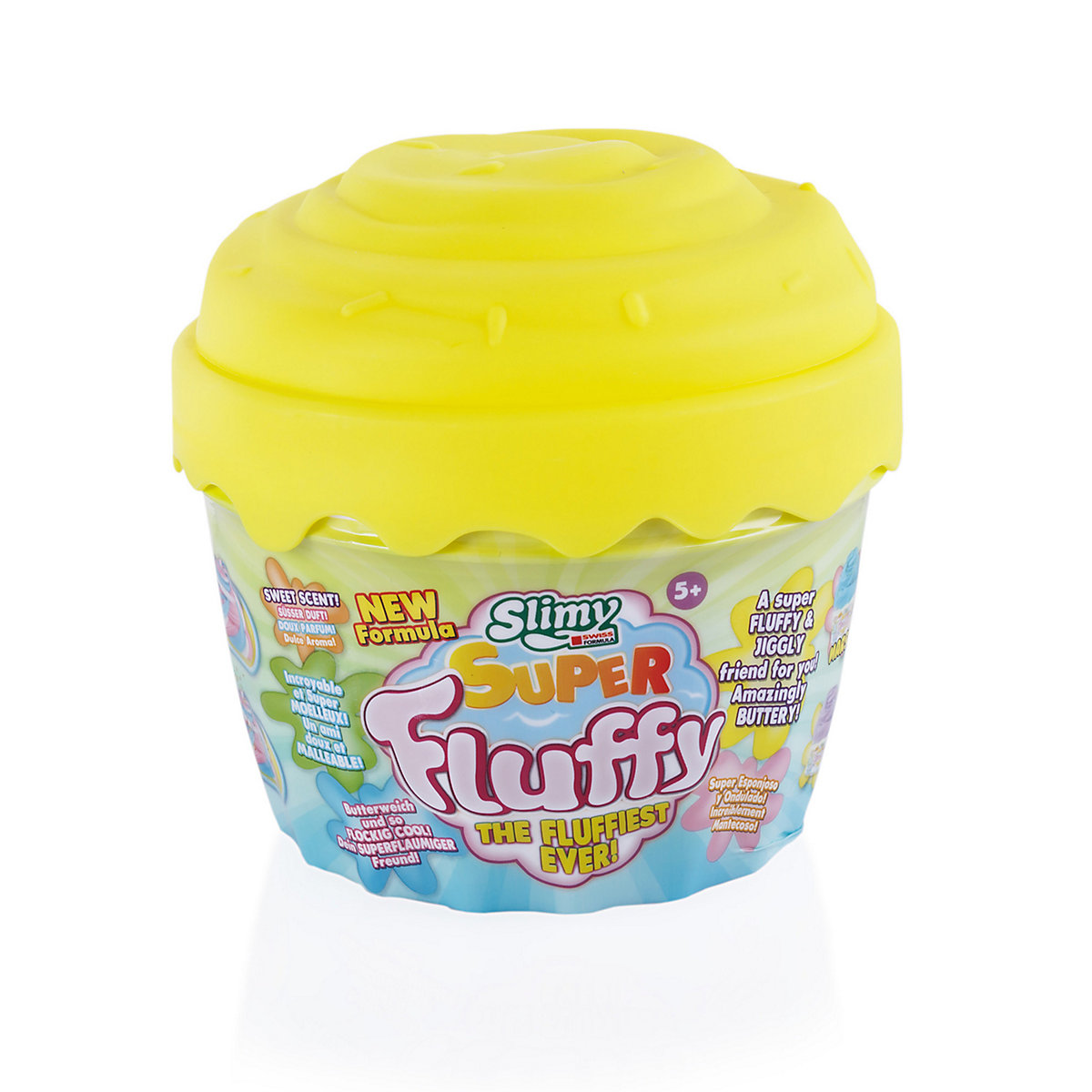 SLIMY® Super Fluffy 300g Spielmasse im Cup Cake-Becher - der flaumigste Original Slimy Slime, lustig duftende Schleim Knete für Kinder