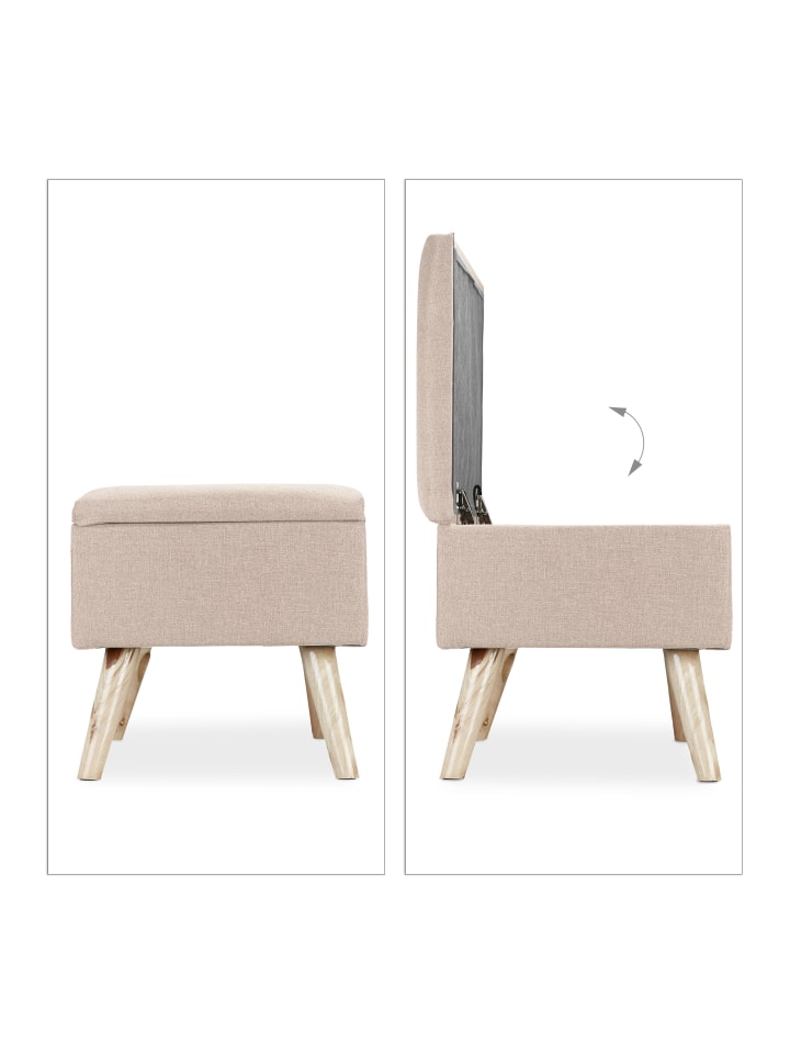 relaxdays Sitzbank in Beige - (B)79,5x (H)39,5 x (T)39,5 cm günstig kaufen onesize