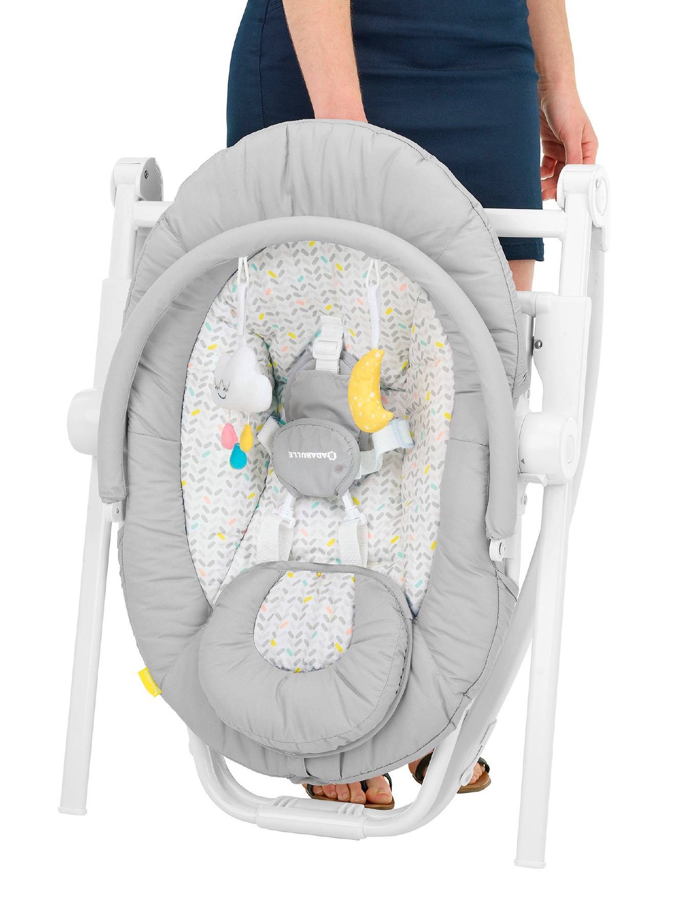 Badabulle Babywippe COMPACT'UP BADABULLE - grau/weiß