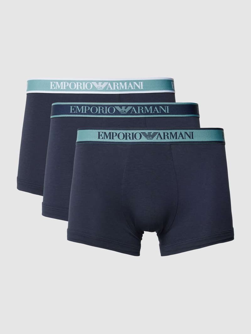 Trunks mit elastischem Logo-Bund im 3er-Pack in dunkelblau