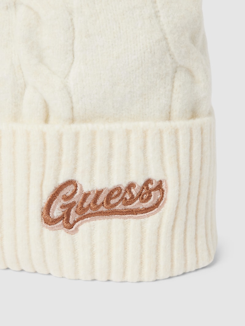 Beanie mit Label-Stitching in hellgrau meliert