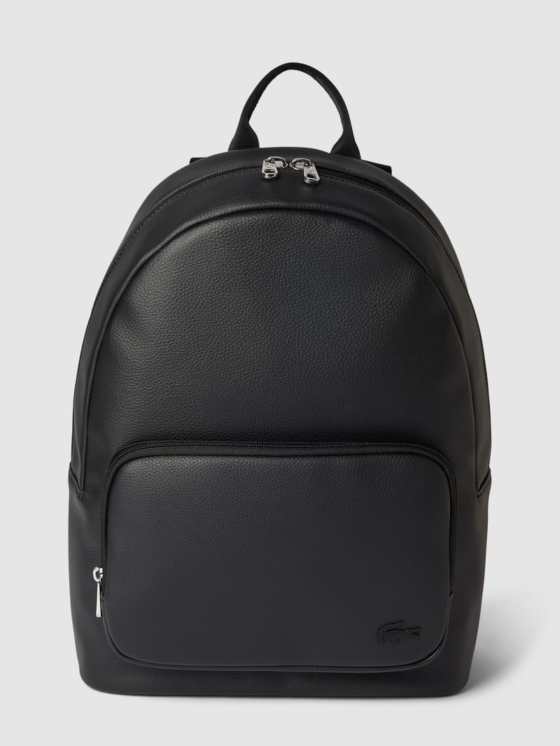 Rucksack mit Label-Applikation in schwarz