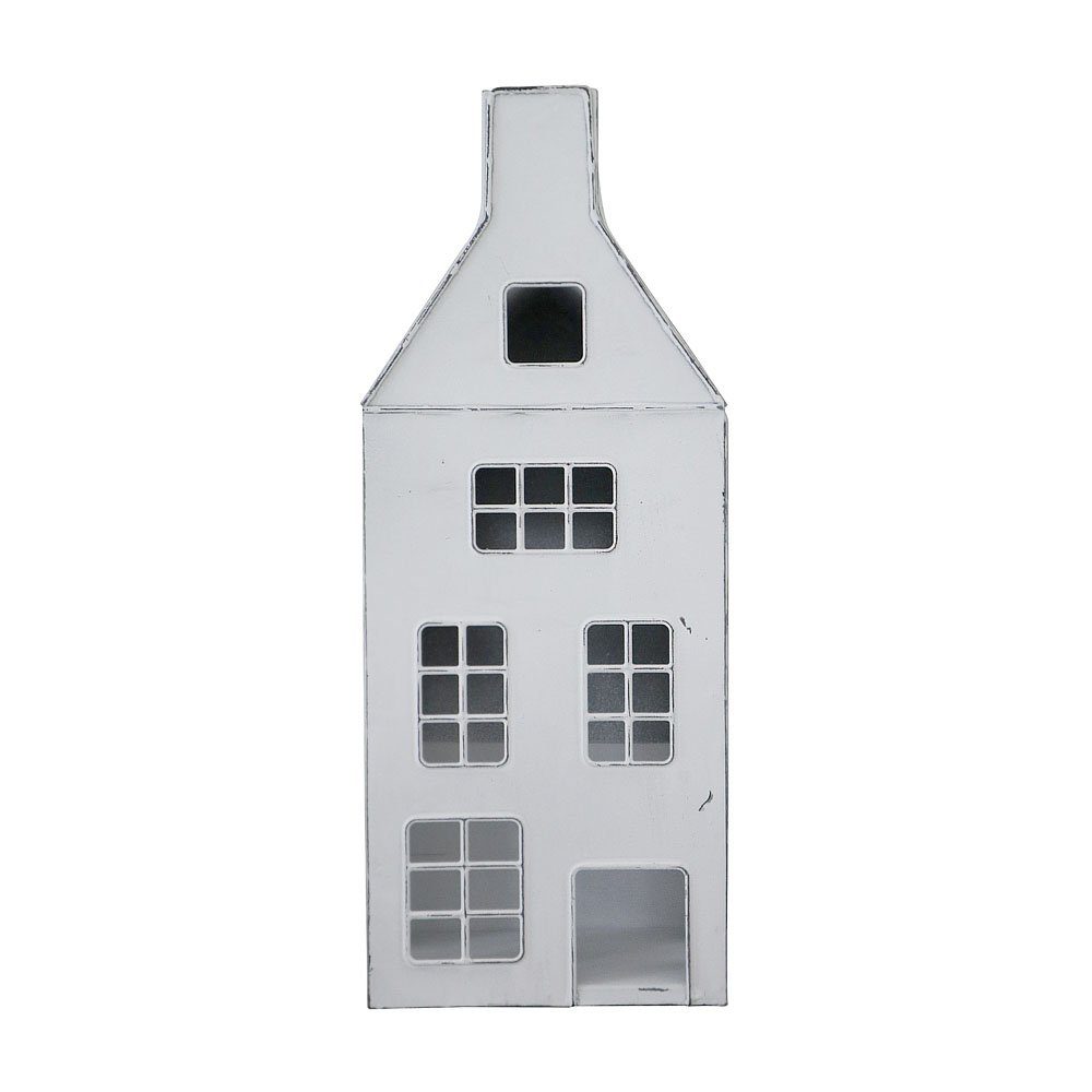 Grafelstein Teelichthalter Laterne MAISON weiß shabby chic Metallhaus beleuchtet H33cm Dekohaus