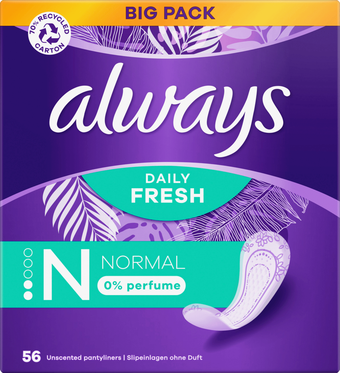 Slipeinlagen Daily Fresh Normal BigPack, 56 St