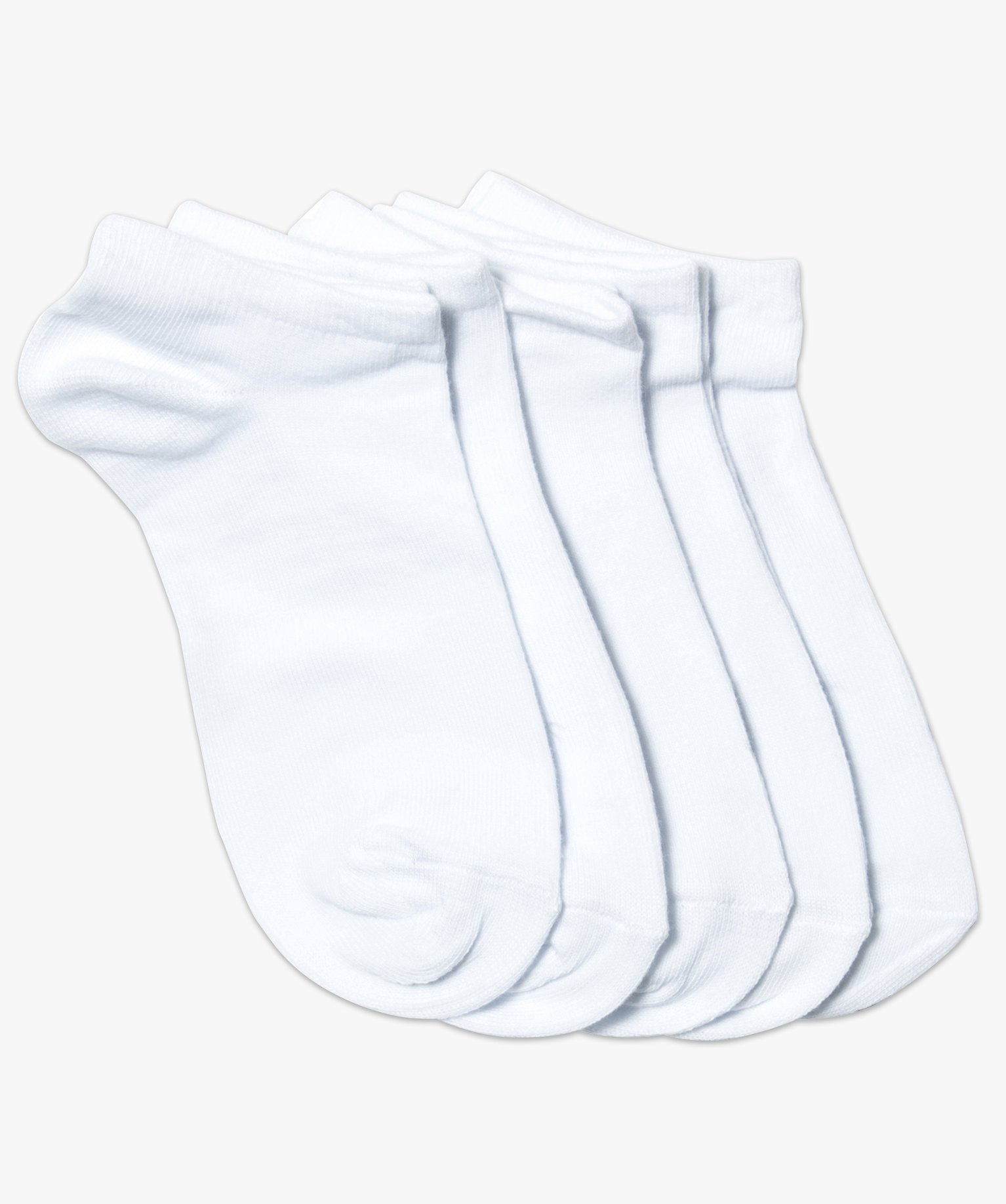Chaussettes fille ultra courtes unies (lot de 5) blanc | GEMO