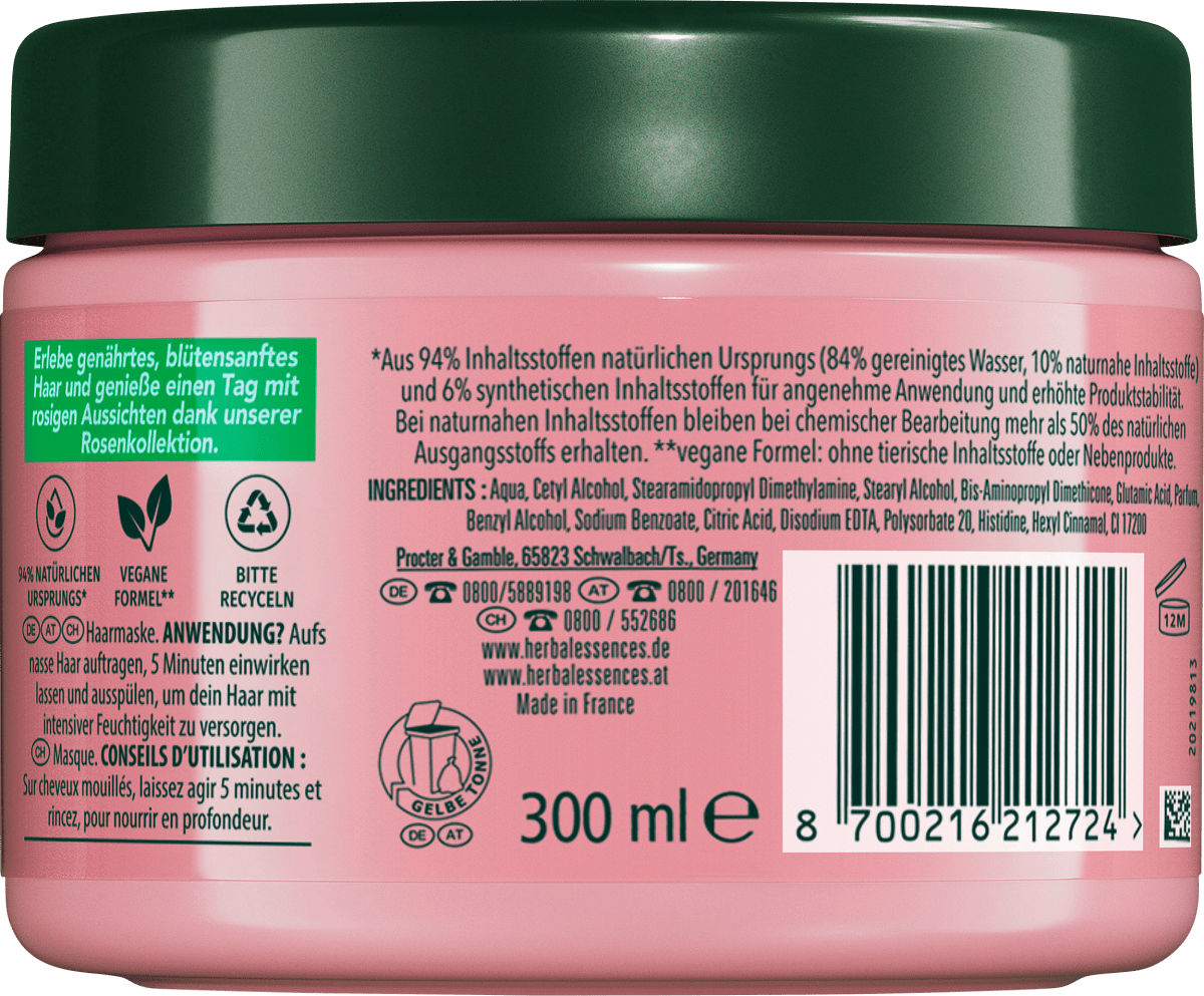 Haarmaske Blütensanft Rosenduft, 300 ml