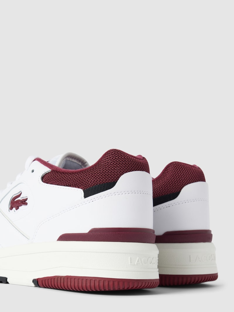 Sneaker aus echtem Leder in Two-Tone-Machart in bordeaux rot