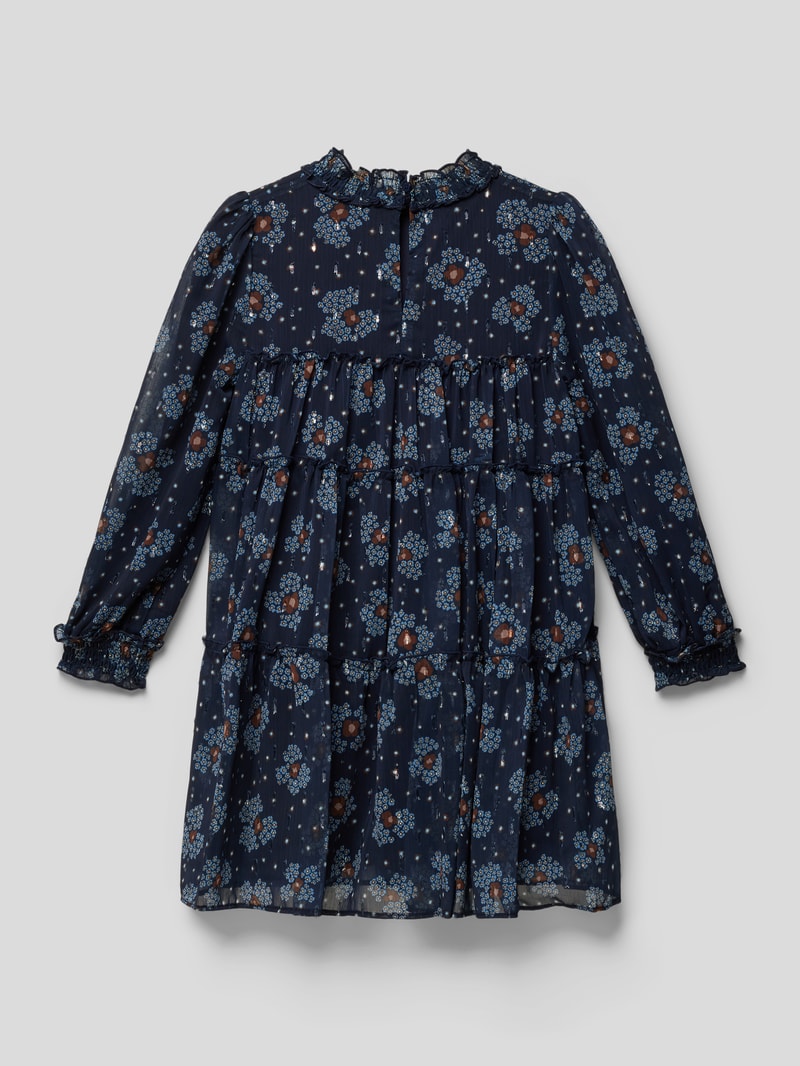 Kleid mit Allover-Muster in marineblau