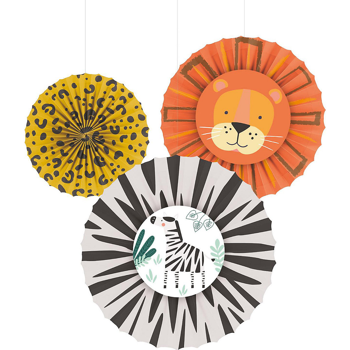 3 Deko-Fächer Get Wild Papier