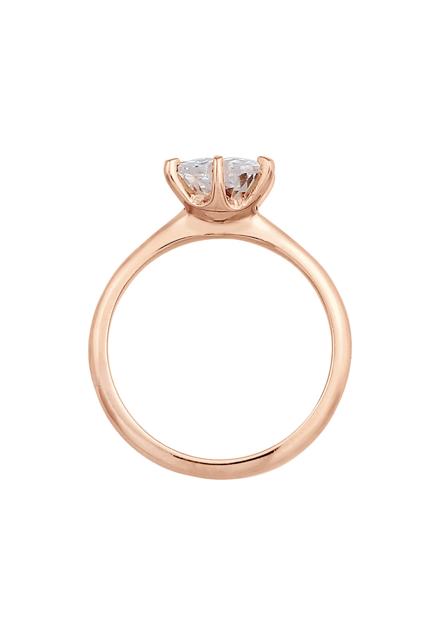 Pierścionek zaręczynowy Elli Women's Heart Solitaire Love z kryształem cyrkonii sześciennej w srebrze próby 925