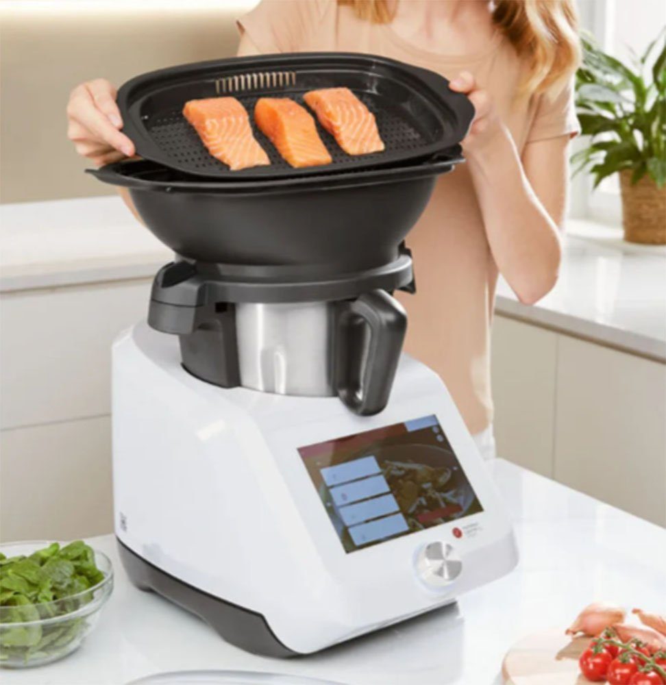 SilverCrest Küchenmaschine mit Kochfunktion Mixer Monsieur Cuisine Smart SKMS 1200 A1, 1200,00 W