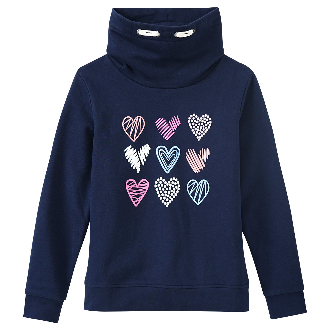 Mädchen Sweatshirt mit Schalkragen