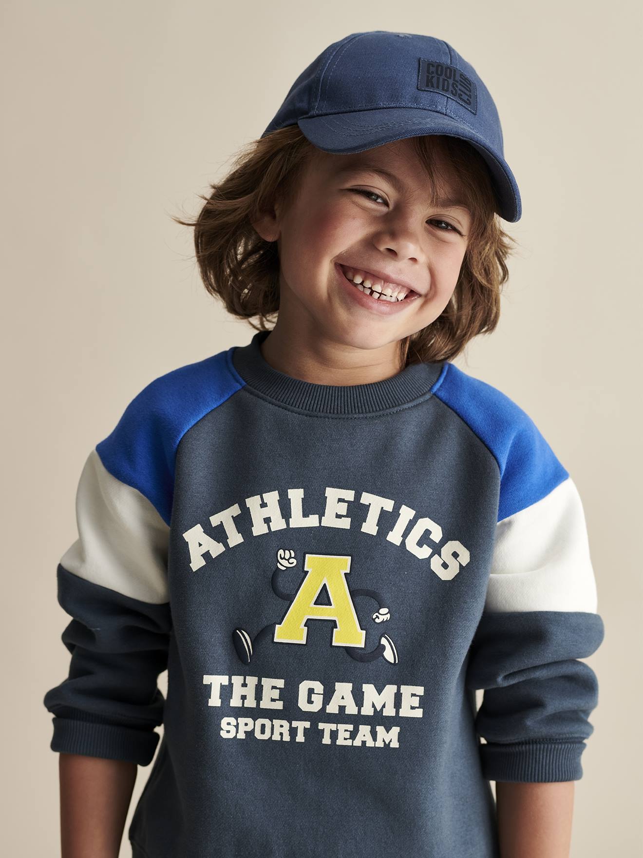 Vertbaudet Jungen Sport-Sweatshirt, Colorblock-Style Oeko-Tex - marine