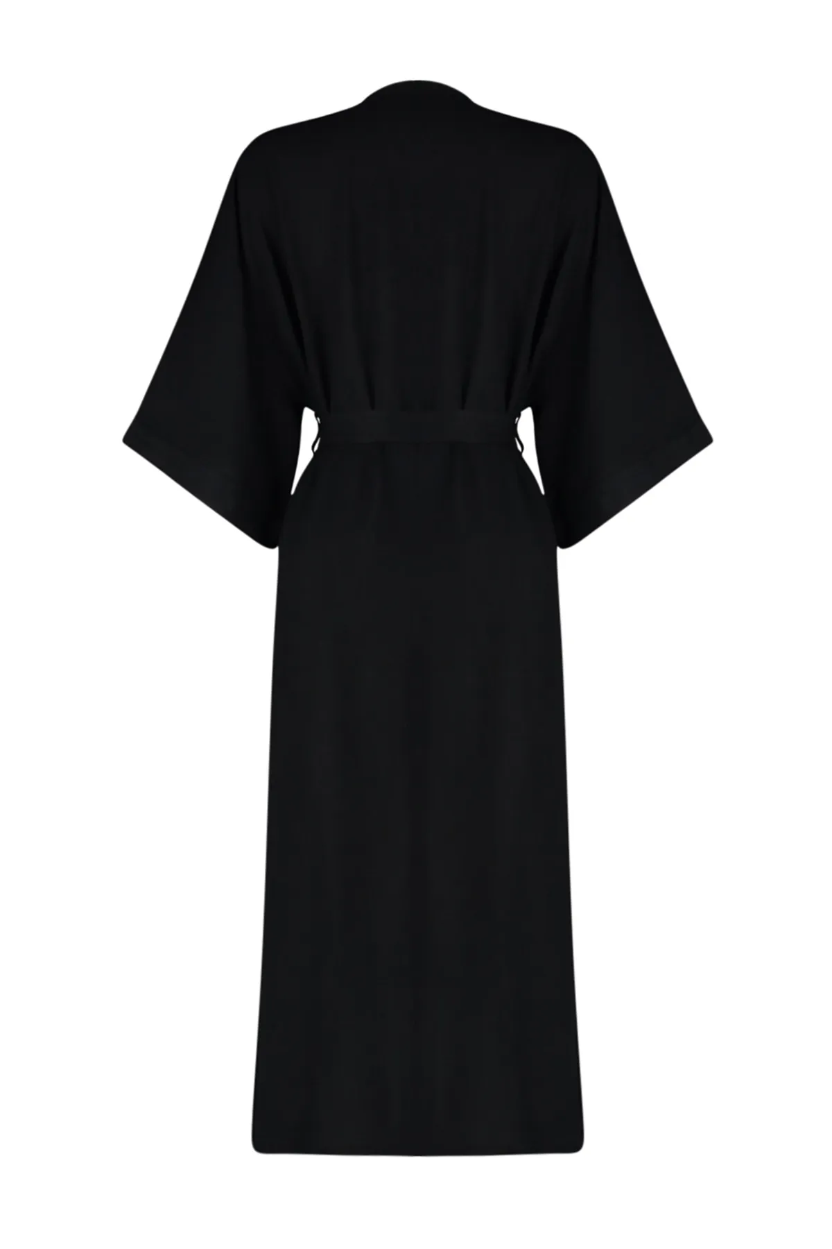 Trendyol Collection  Geometrisch gemusterter, gewebter Maxi-Kimono und Kaftan mit Gürtel TBESS23KM00025