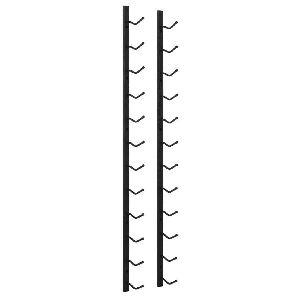 vidaXL Weinregal Wand-Weinregal für 12 Flaschen Schwarz Eisen, 1-tlg.