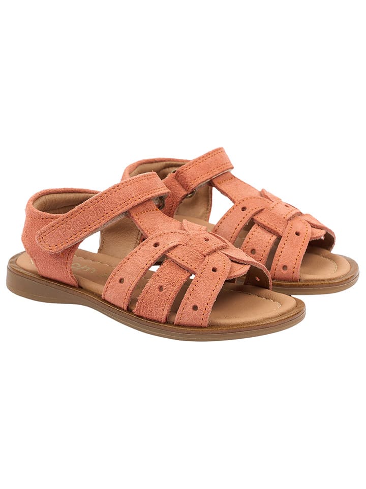 POM POM Leder-Sandalen in Orange günstig kaufen