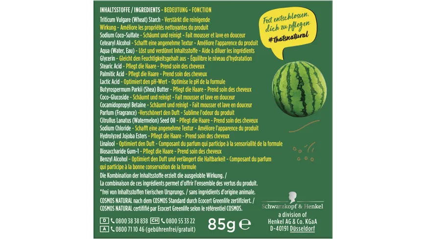 Nature Box festes Shampoo Frische mit Melonenöl 85 g