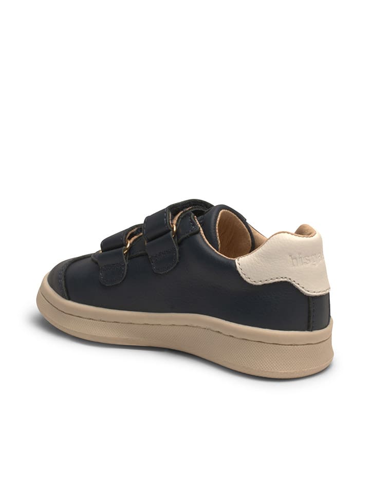 bisgaard Leder-Sneakers in Dunkelblau/ Beige/ Hellblau günstig kaufen