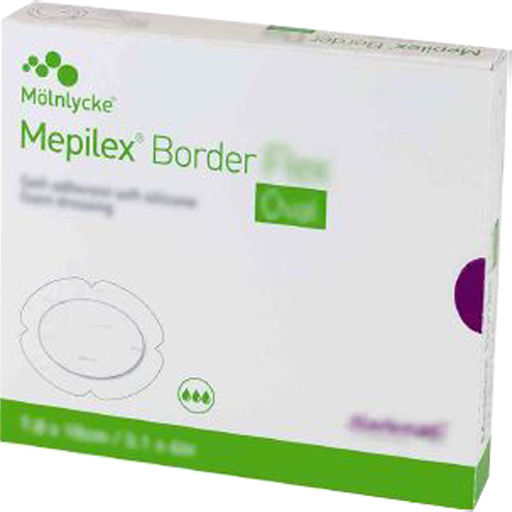 MEPILEX Border Flex Schaumverb.haft.7,8x10 cm oval  5 St  Verband