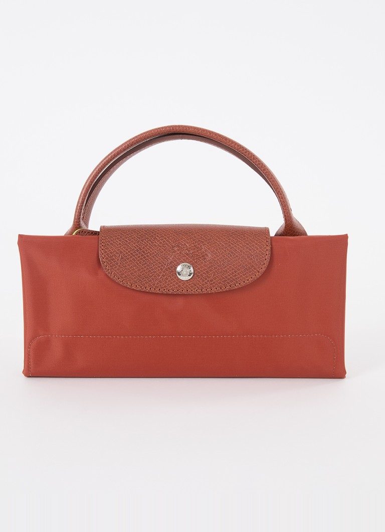 Longchamp Le Pliage Grønn weekendveske M med skinndetaljer