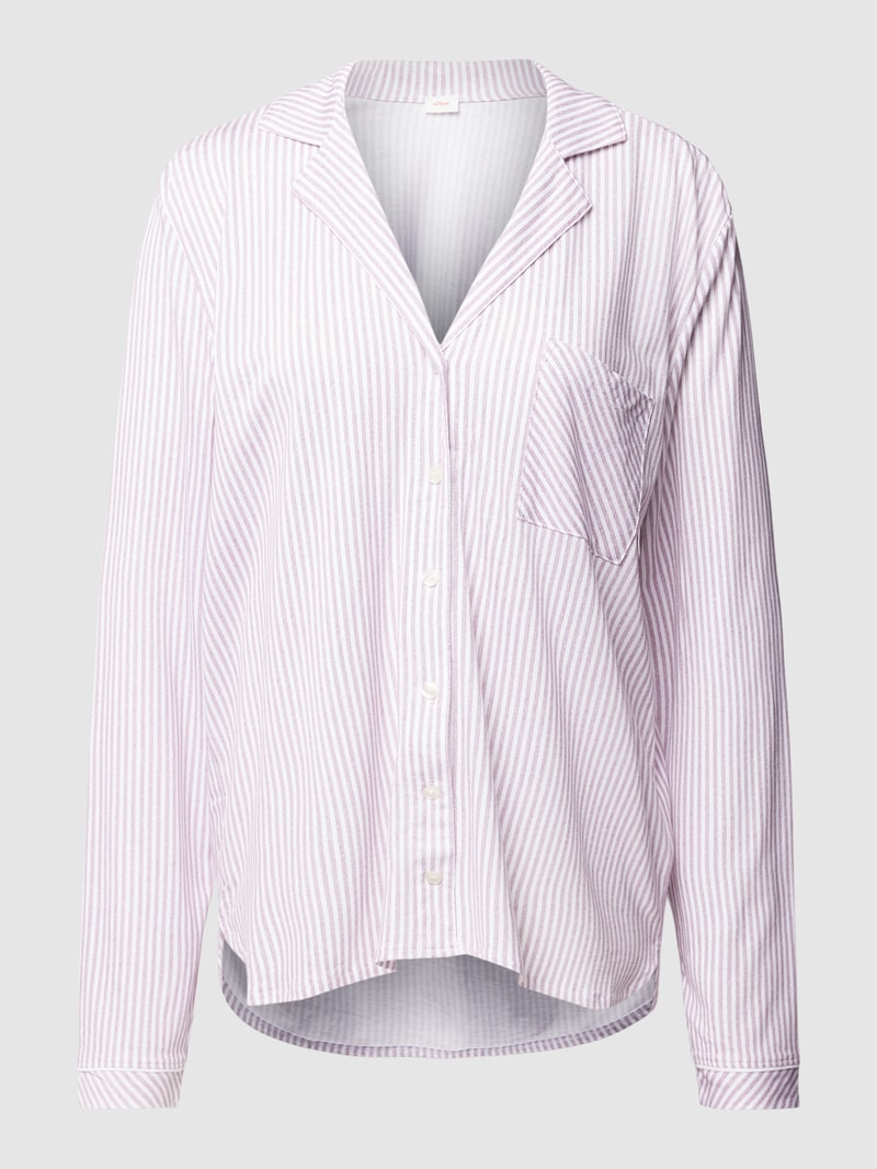 Pyjama-Oberteil mit Streifenmuster Modell 'Everyday' in bordeaux rot