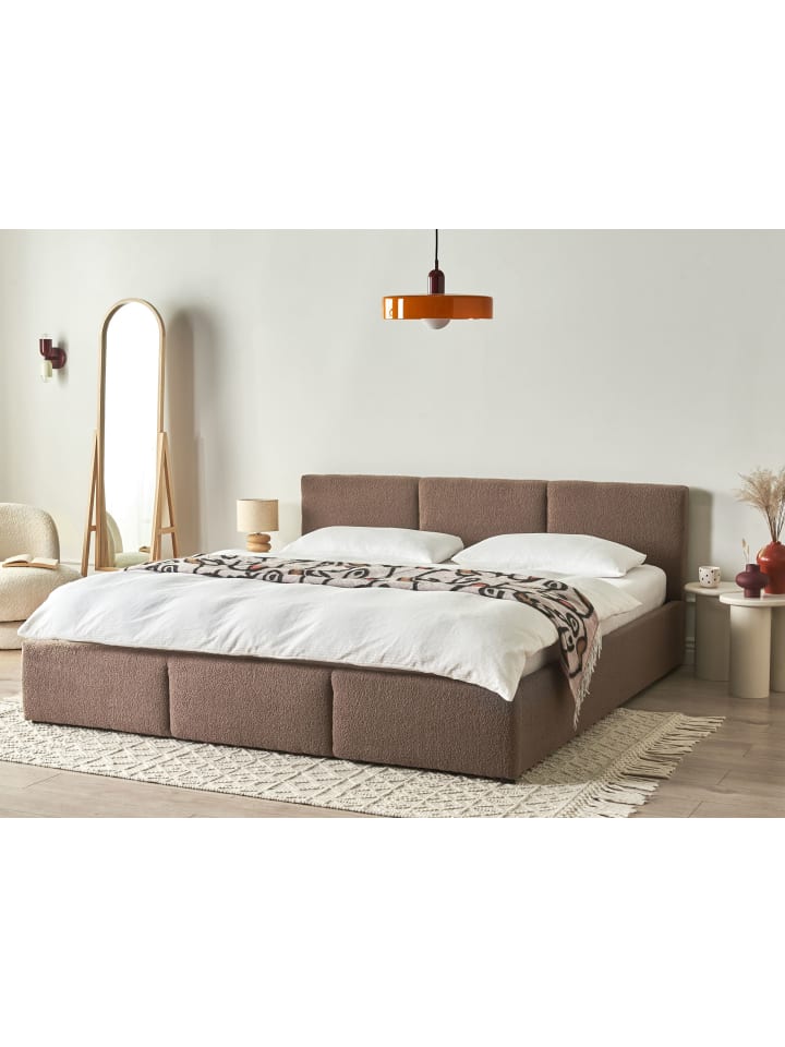 Beliani Doppelbett BOUSSE in Beige - (W) 191 x (H) 79 x (L) 219 cm günstig kaufen onesize