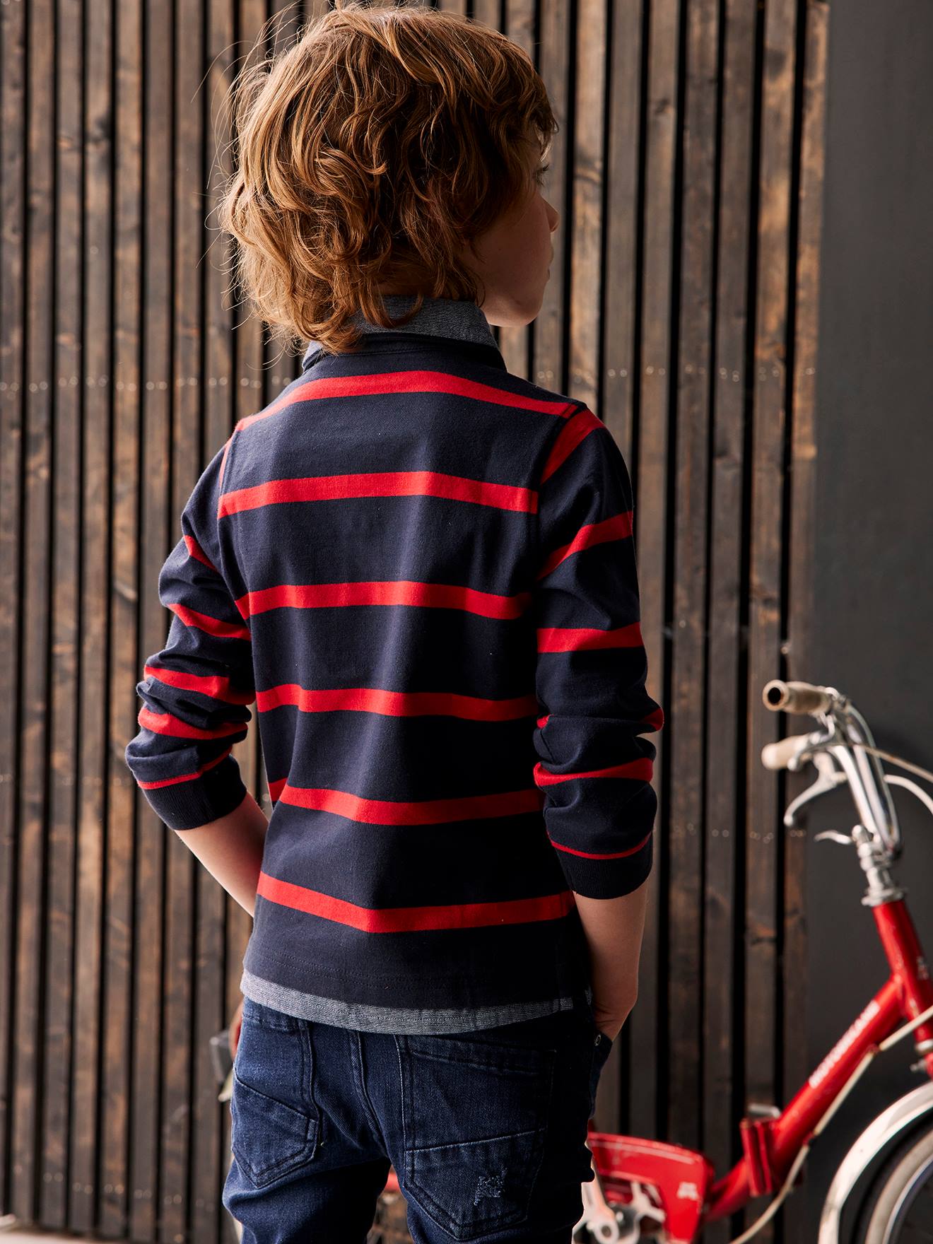 Vertbaudet Jungen Poloshirt mit Lageneffekt - englischgrün