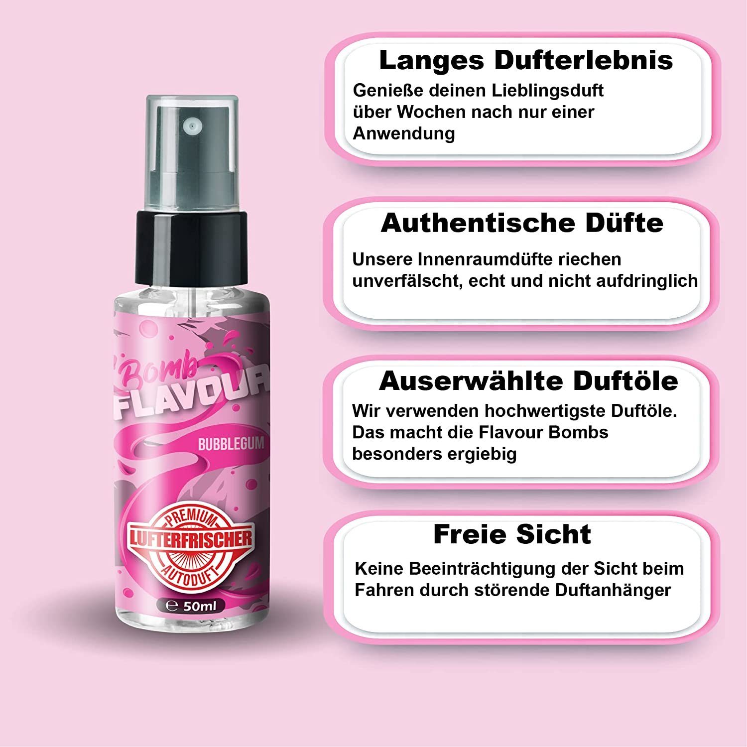 ShinyChiefs Raumduft Flavour Bomb Autoduft Bubblegum Lufterfrischer Innenraum 50ml (1-St)
