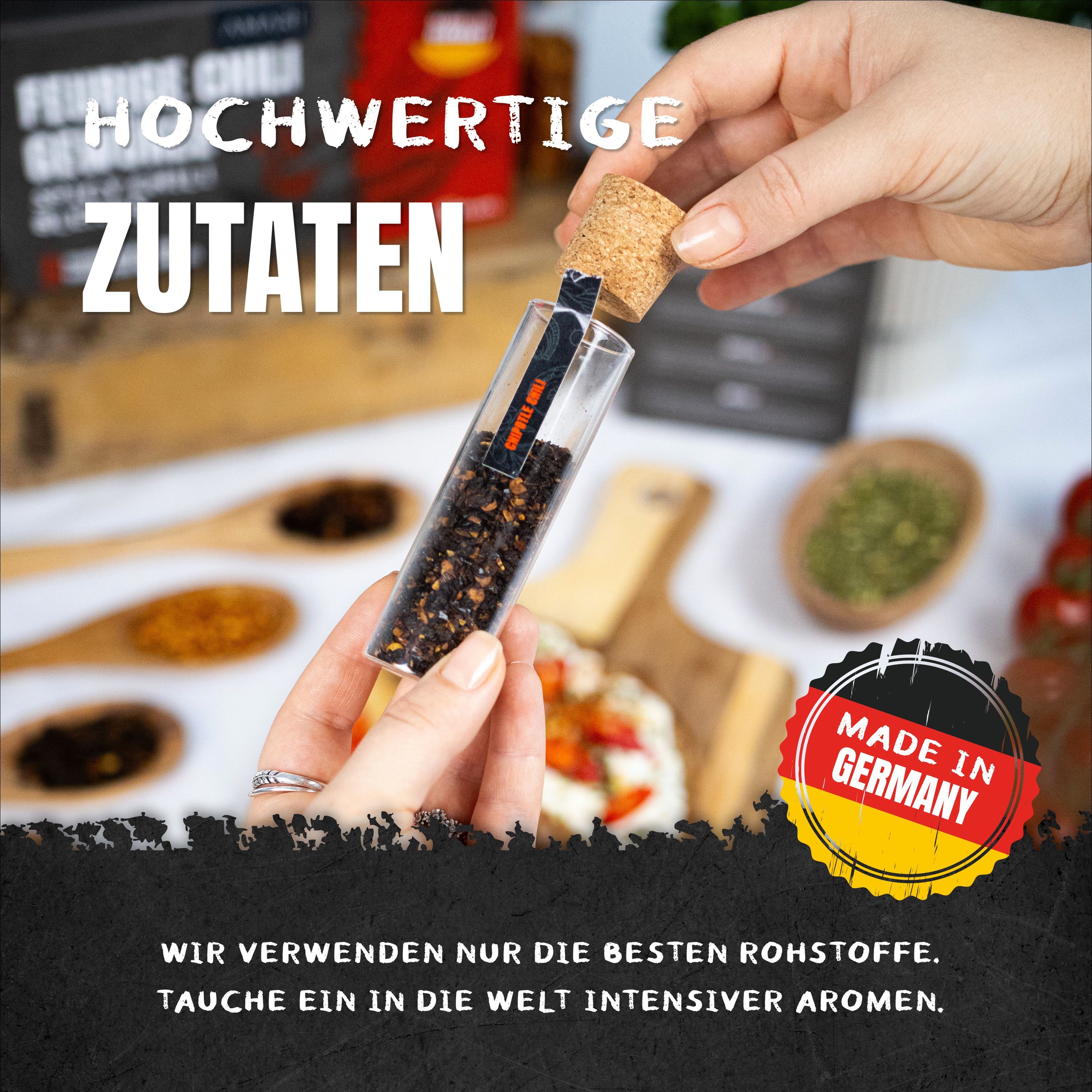 Amari Gewürzkarussell AMARI ® Chili Gewürze Set - 5 erlesene scharfe Gewürze als Geschenk