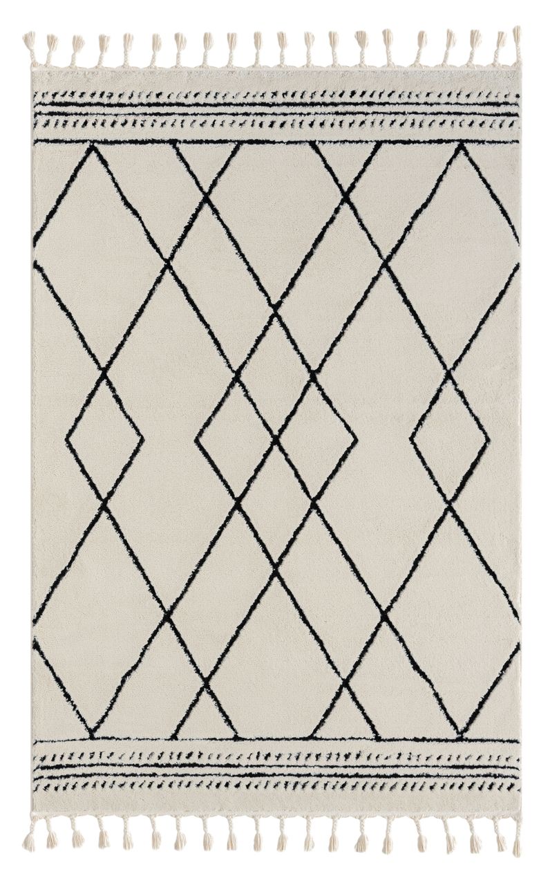 MyFlair Teppich Moroccan Comfort, 140 cm x 200 cm, Farbe weiß, rechteckig, Florhöhe 19mm