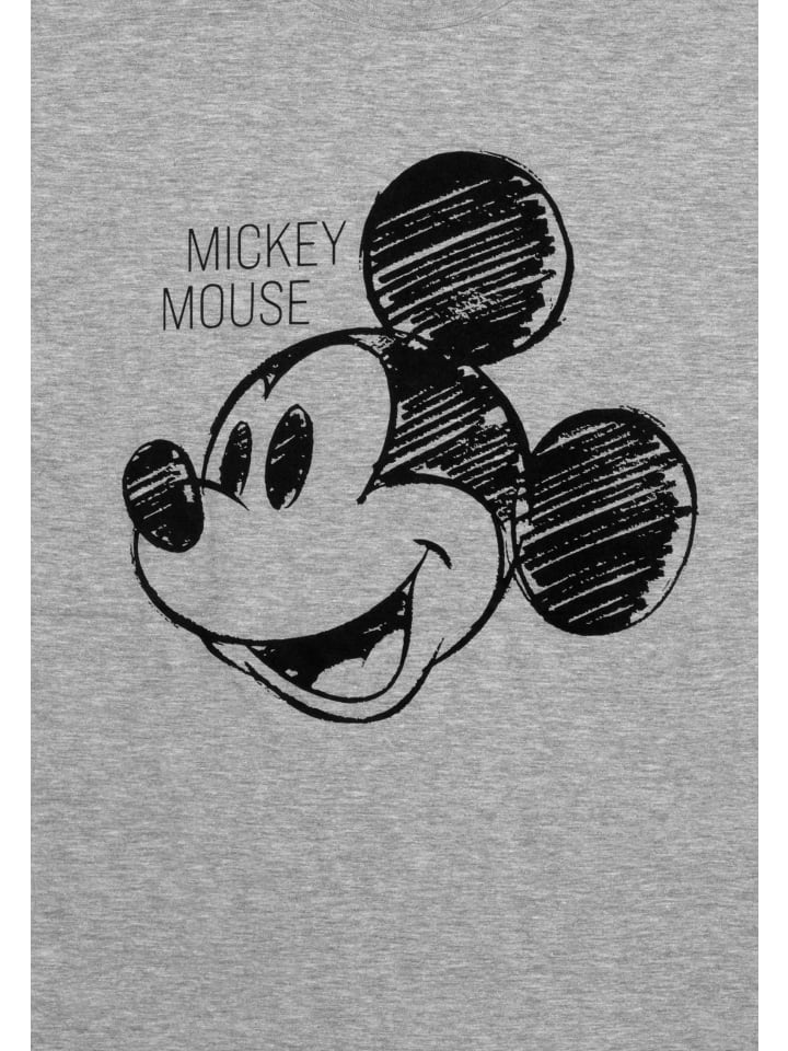 Disney Disney Mickey Mouse Schlafanzug Pyjama Set Kurzarm Shorts Hose in grau/schwarz günstig kaufen