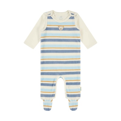 Set Strampler + T-Shirt langarm GOTS, hellblau für Jungs