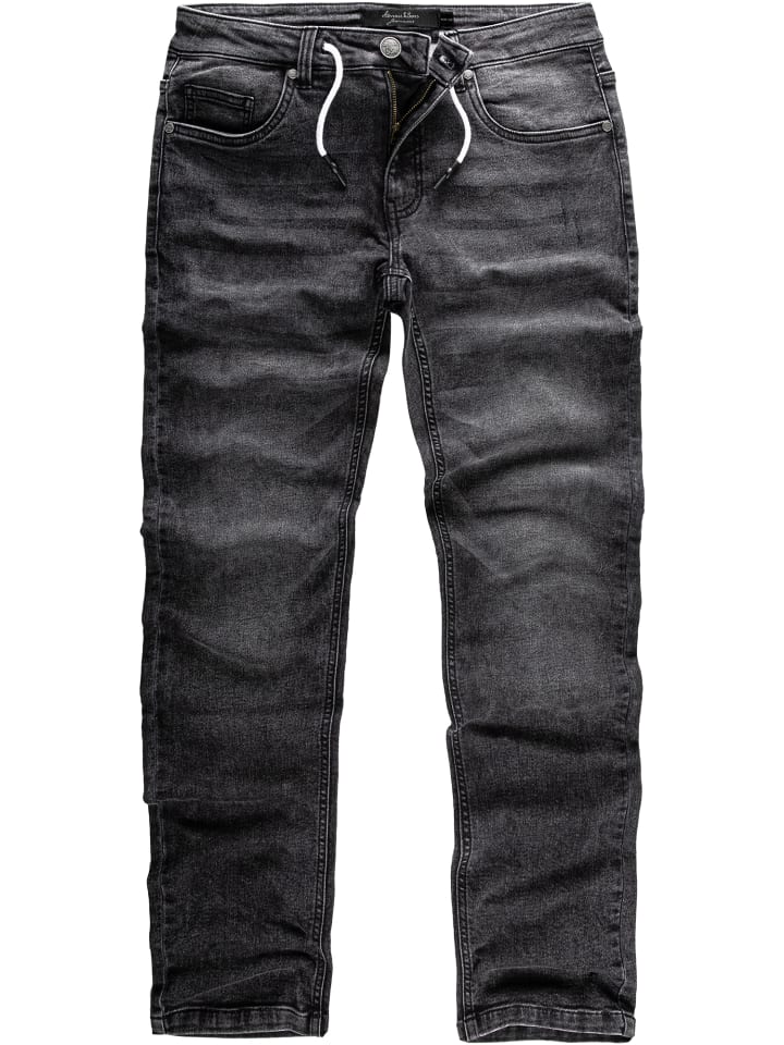 Amaci&Sons Sweathose im Denim Look COPPELL in Schwarz günstig kaufen